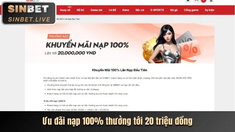 Bước 2 - Nạp tiền vào tài khoản sbet nhanh chóng